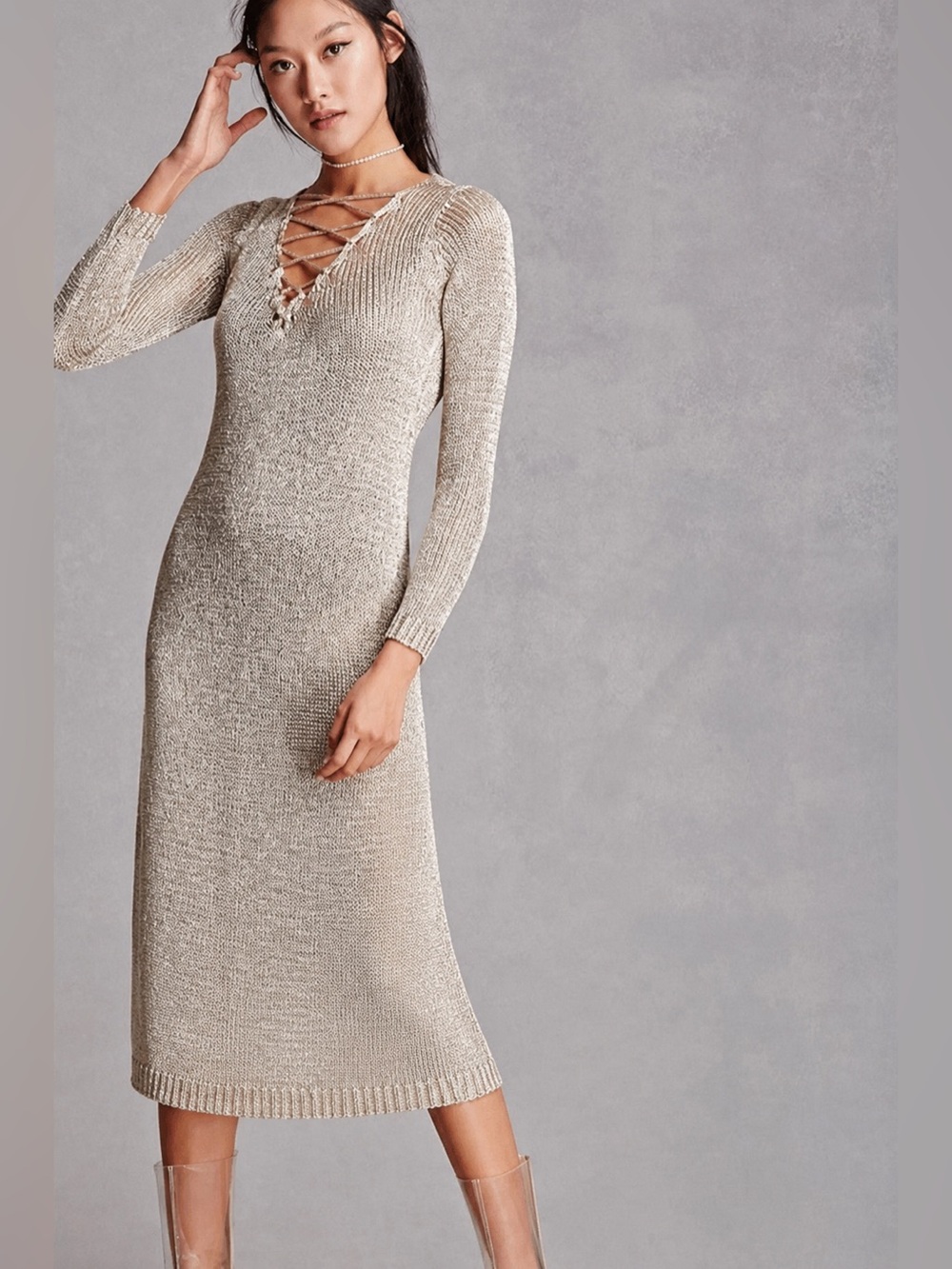 Missguided NWT Metallic Lace up Coverup Size 6
